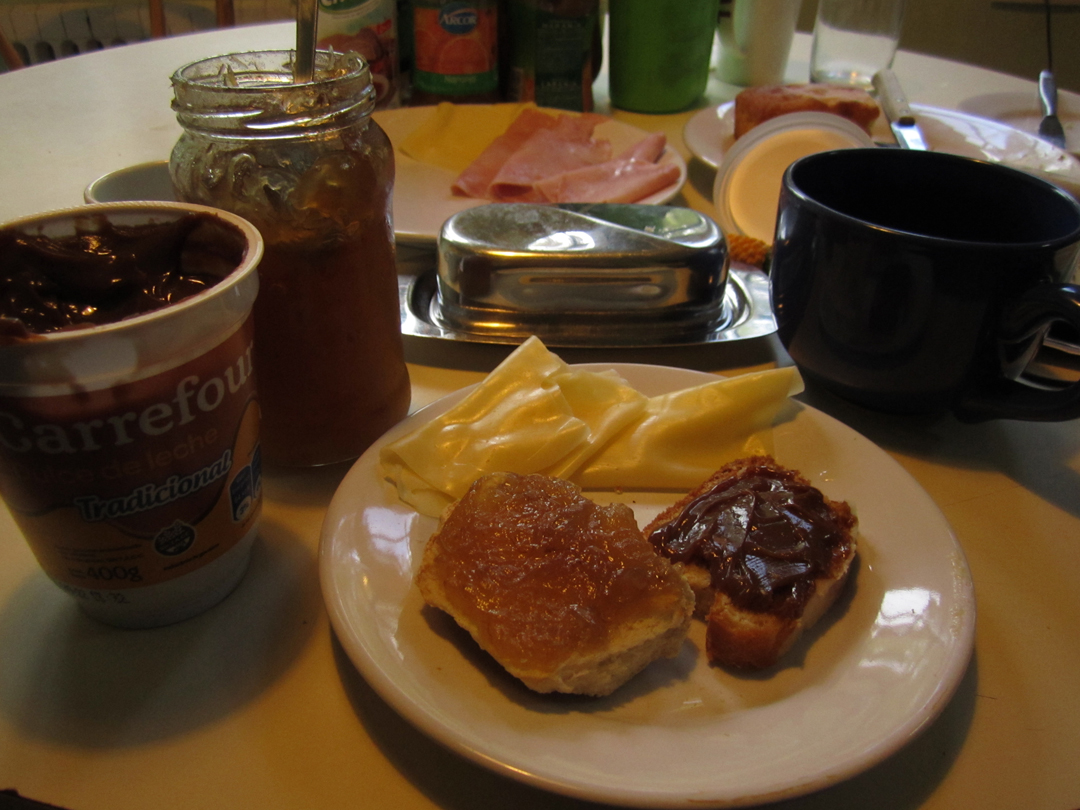 Breakfast plate with sweet and cheese